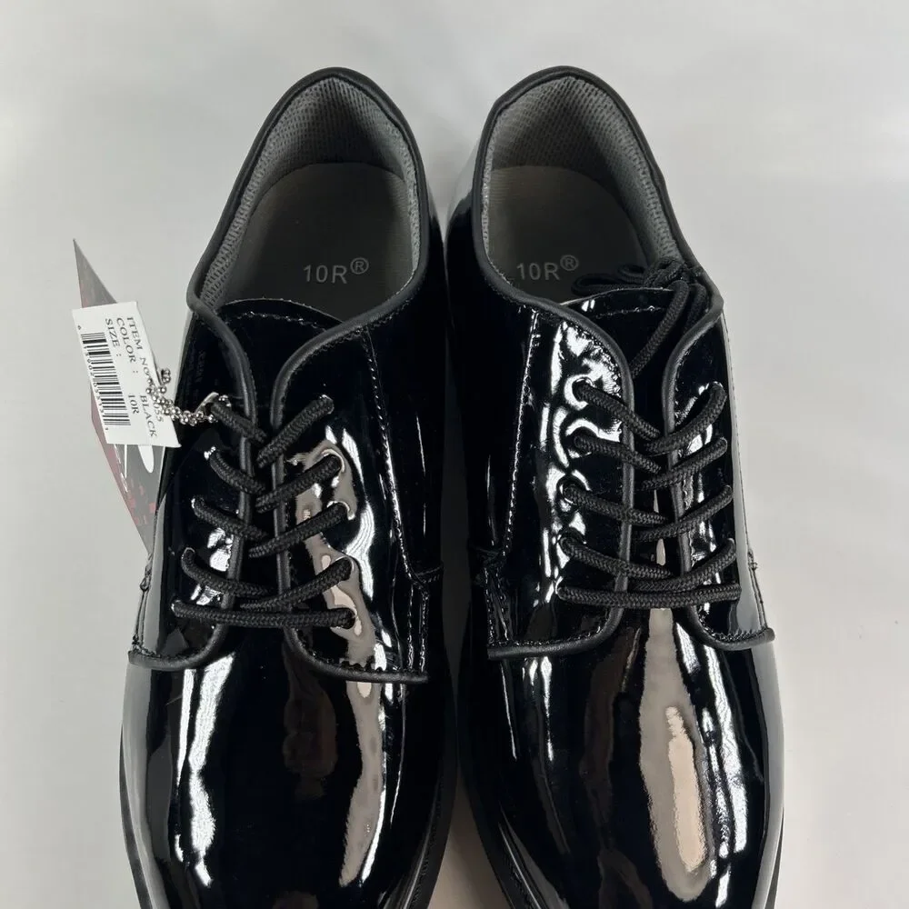 Rothco High Gloss Oxford Shoes Mens 10R Black Military Uniform Dress Shiny